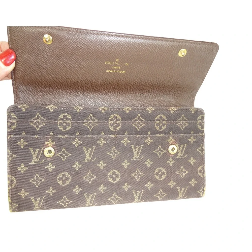 Louis Vuitton Mini Lin Brown‎ and Gold Denim Monogram Sarah Wallet